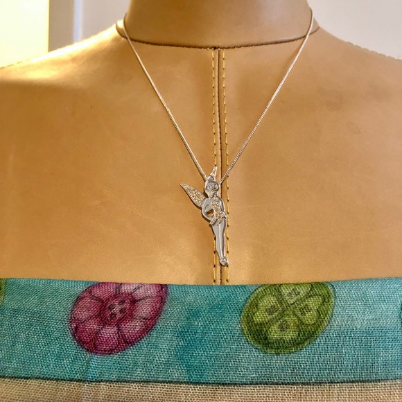 Disney Tinker Bell Sterling Silver Necklace - Picture 3 of 10